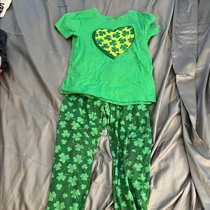 Green Shamrock Kids Pajamas